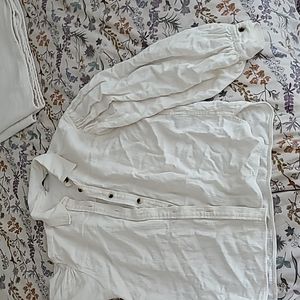 Zara puffy sleeve blouse off white / ivory size XS